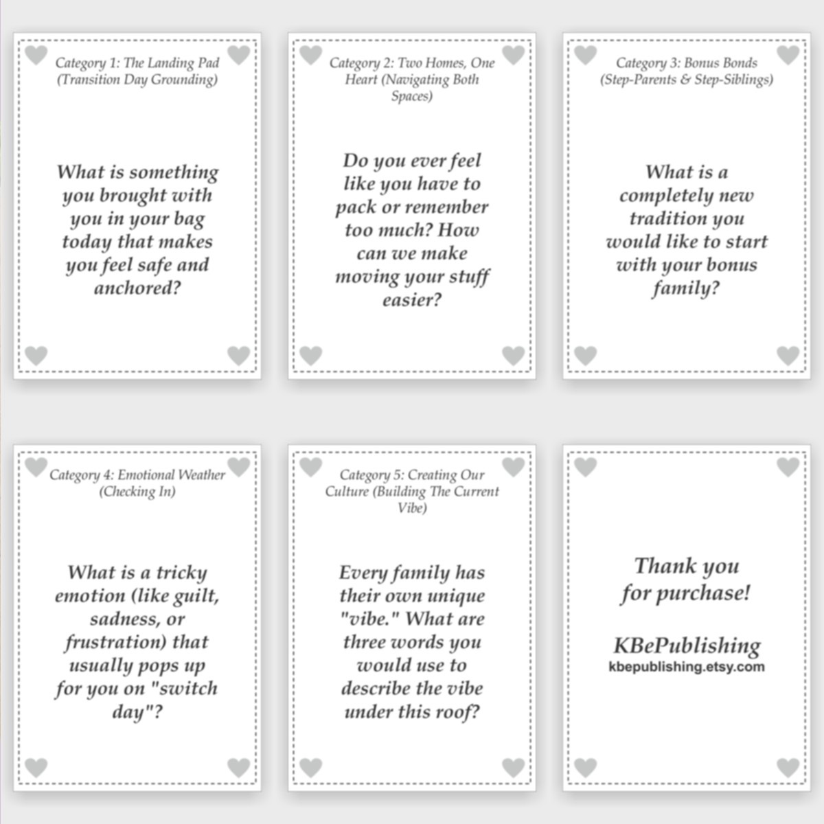 Blended Family Icebreakers | Stepfamily Conversation Cards | Two Homes Game PDF - View 4