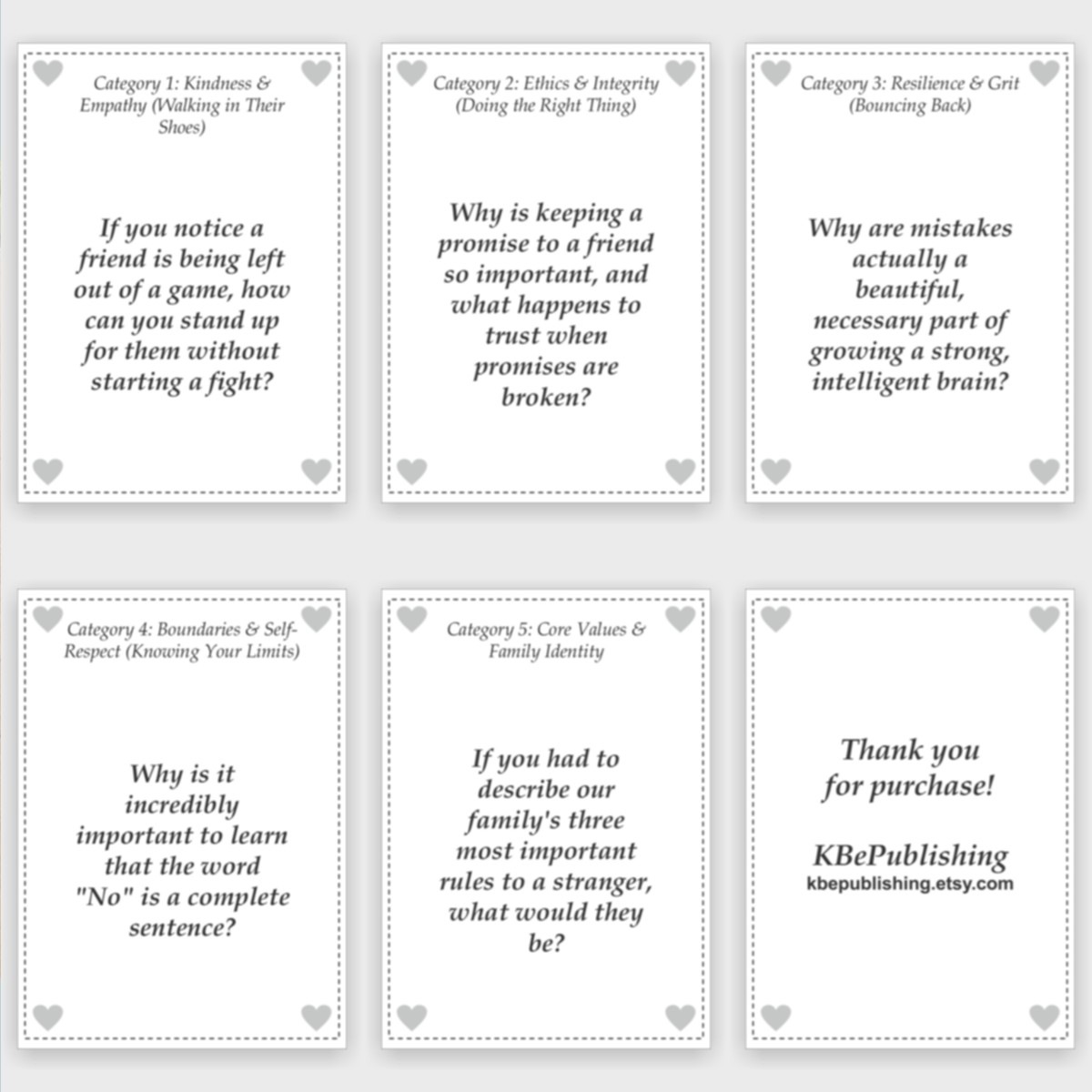 Family Values Conversation Cards | Character Building Game | Ethics Morals for Kids - View 4