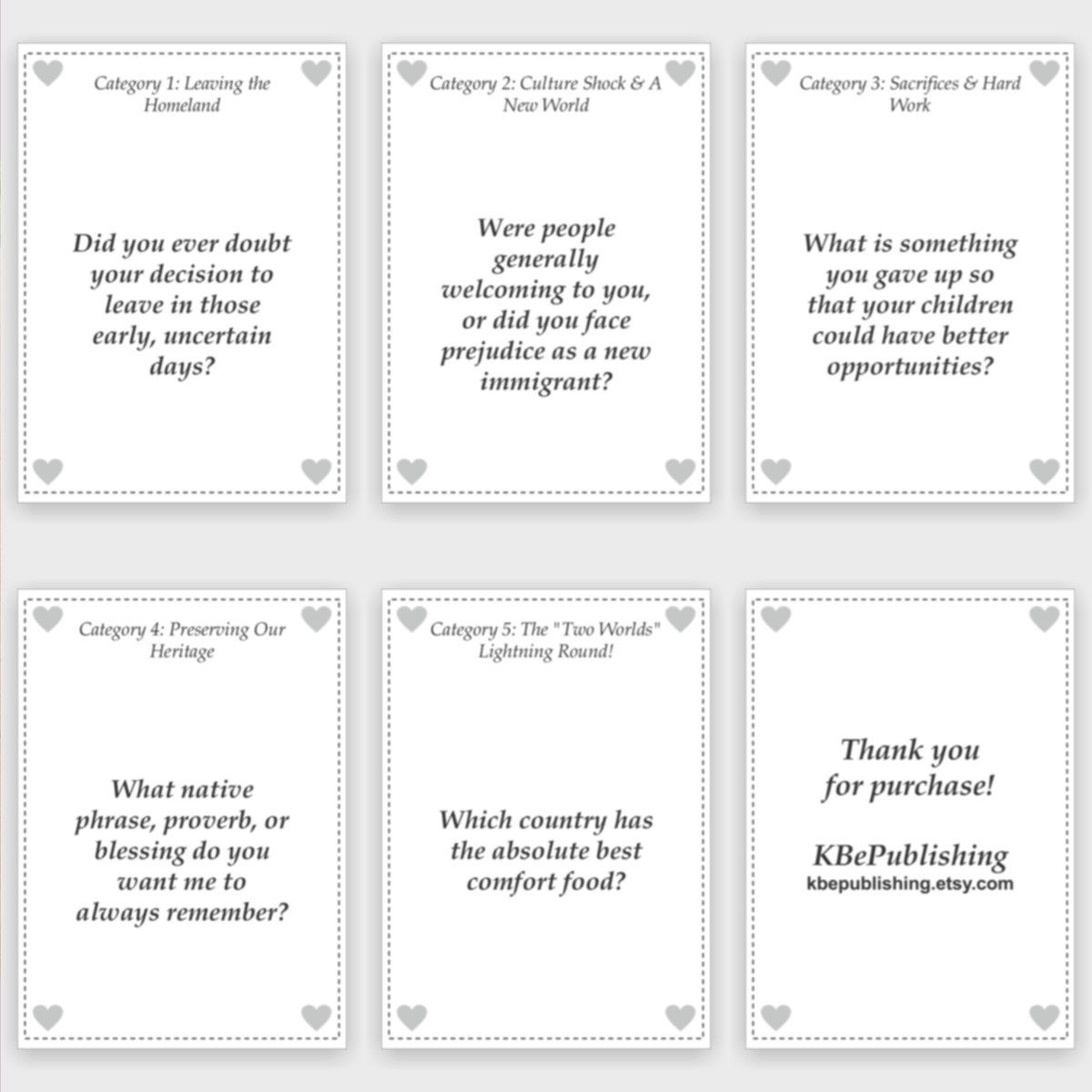 First-Generation Heritage Cards - View 4