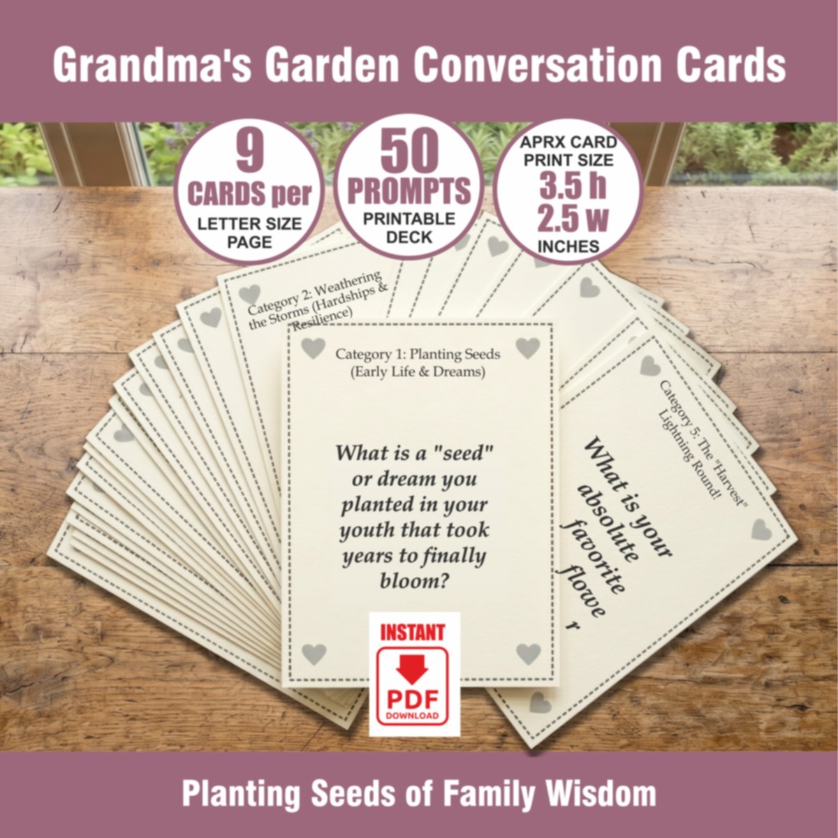 Grandma's Garden Conversation Cards - View 3