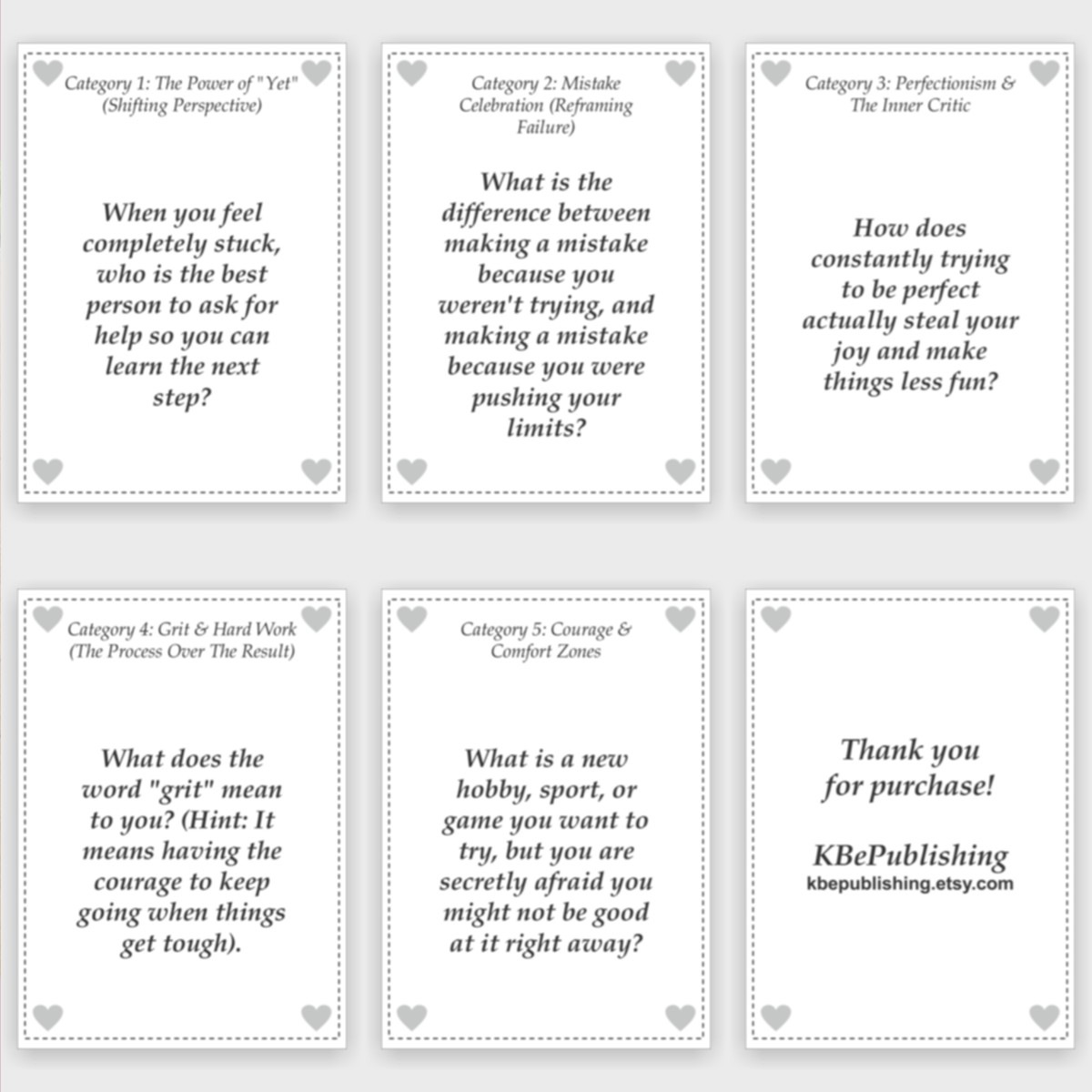 Growth Mindset Cards for Kids Overcoming Failure Deck | Resilience Builder PDF - View 4