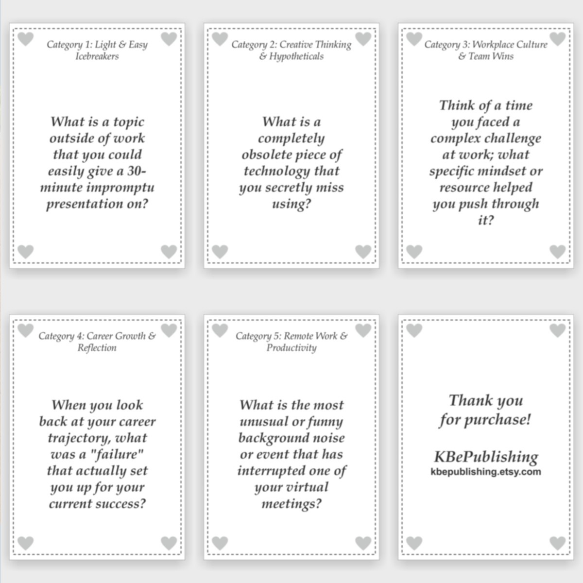 The Corporate Connection Deck | Professional Team Building Games | HR Meeting Printables - View 4
