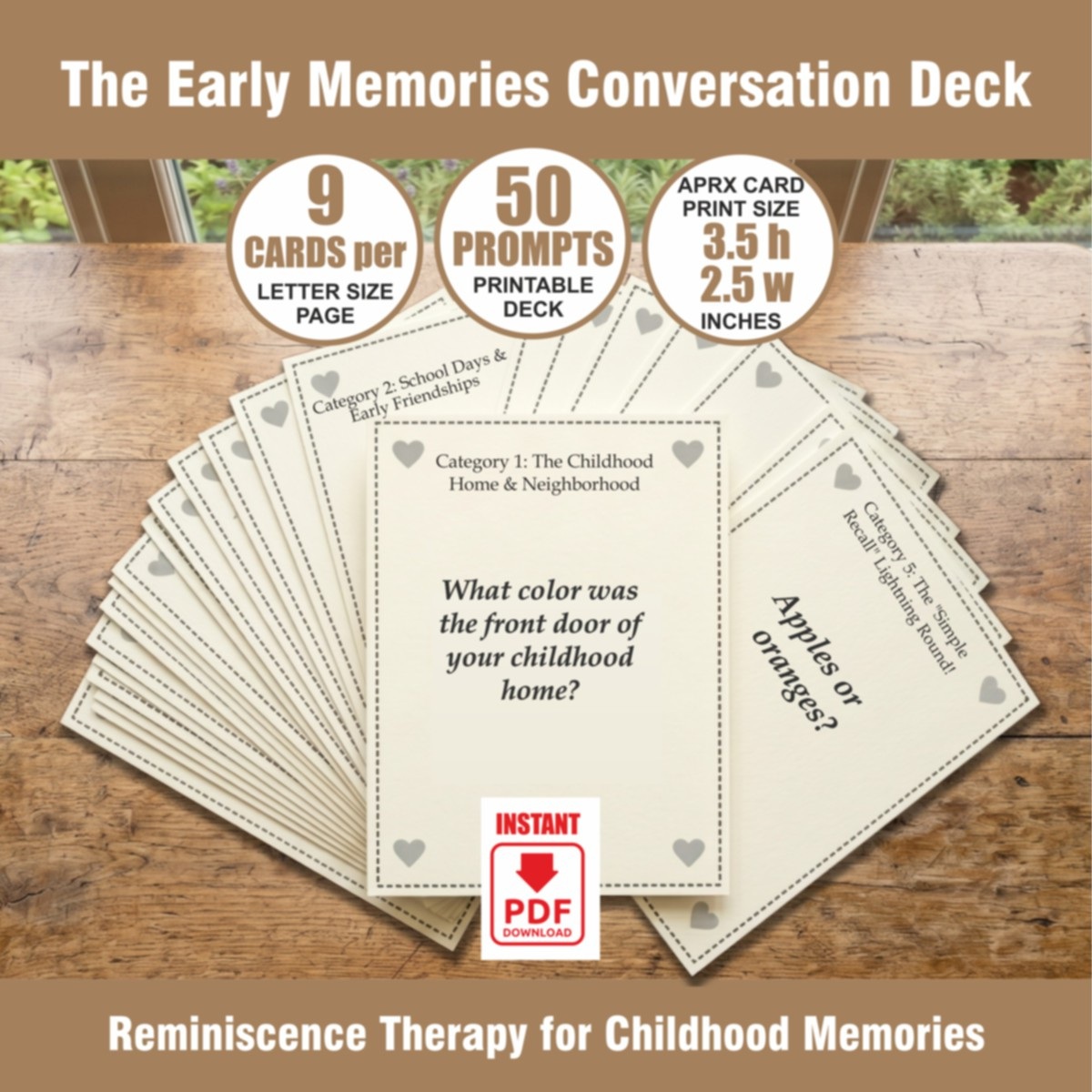 The Early Memories Conversation Deck - View 3