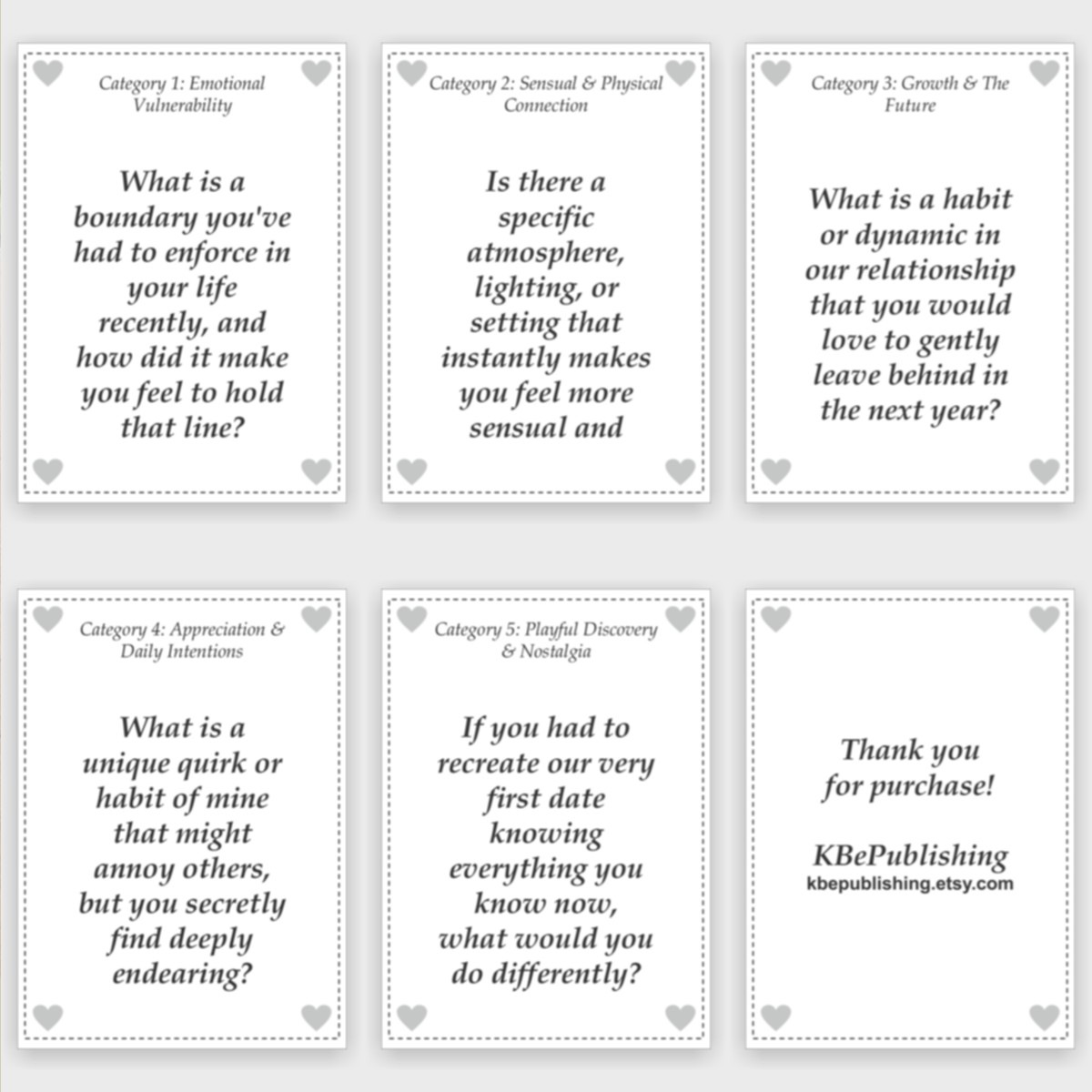 The Intimacy Collection: Minimalist Couples Card Game PDF - View 4