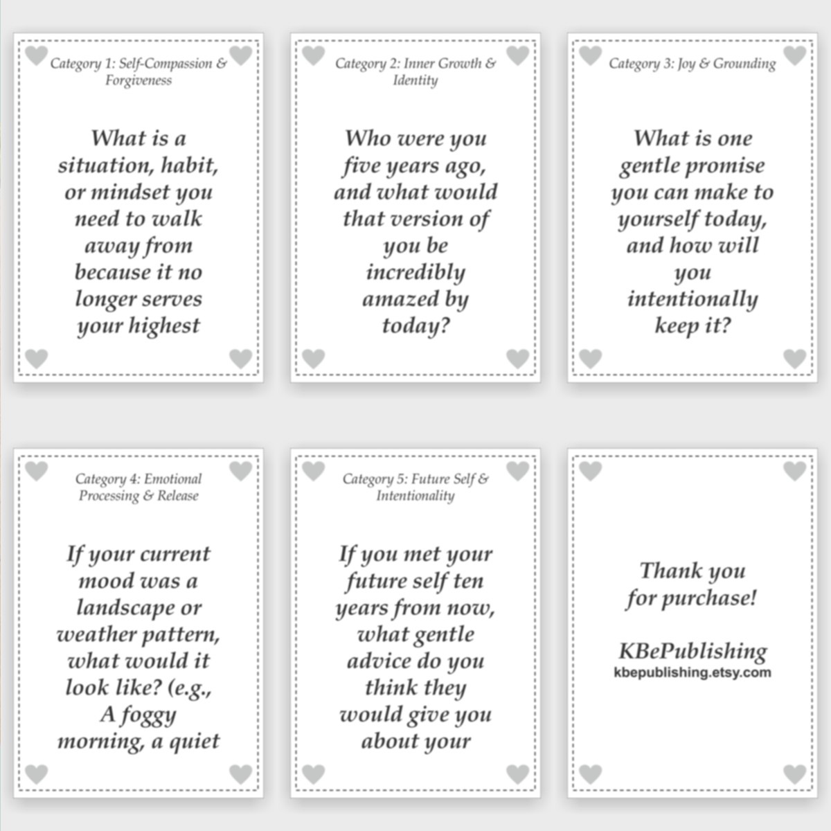 The Self-Love Collection: Printable Self Reflection Deck - View 4