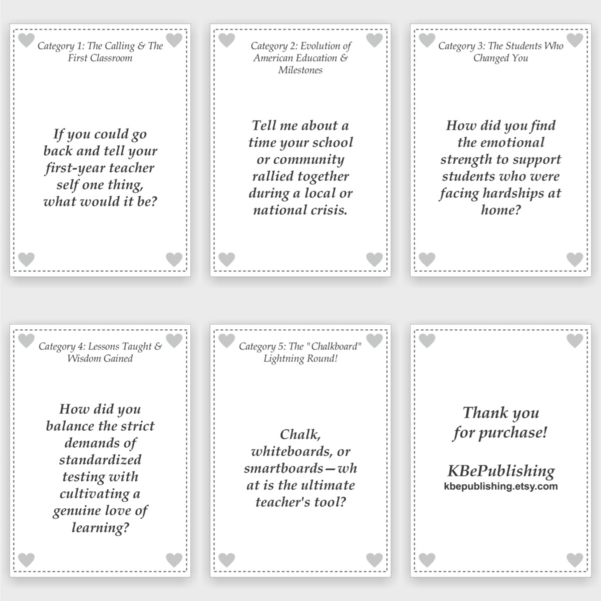 The Teacher's Legacy Conversation Cards - View 4
